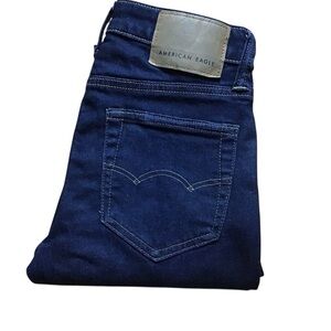 Aeo skinny dark blue jeans 26